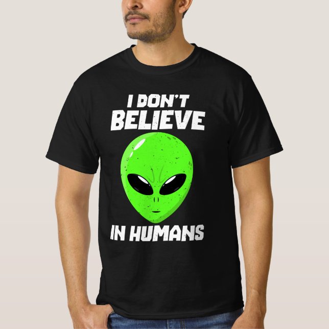 Camiseta Eu não acredito em humanos (Frente)