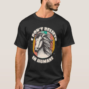 Camiseta Eu não acredito em humanos Retro Unicórnio Magical