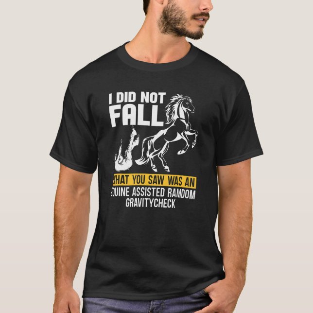 Camiseta Eu Não Caí Cavaleiro Equestre Cavalgada (Frente)