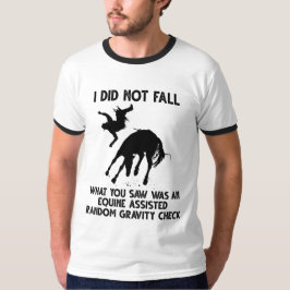 Camiseta Eu Não Caí O Que Você Viu Foi Um Equino Ajudado