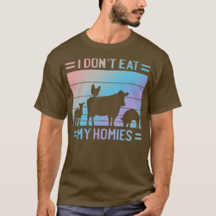 Camiseta Eu não como casas Vegan Citação Vegetariana dizend