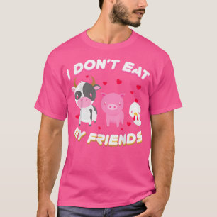 Camiseta Eu não como meu amigo Vegan Fruta Vegetariana T-Sh
