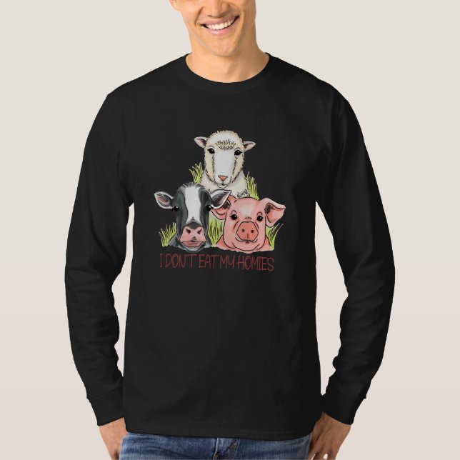 Camiseta Eu não como meu legado vegetariano vegetariano (Frente)