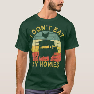 Camiseta Eu não como minhas casas, engraçada, presente vege