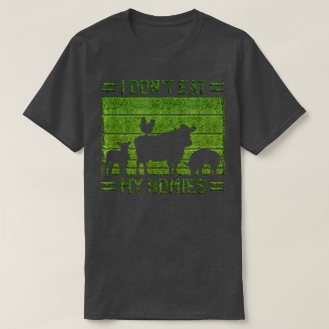 Camiseta Eu não como minhas casas, homens vegetarianos engr (Frente do Design)