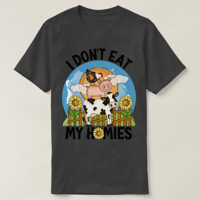 Camiseta Eu Não Como Minhas Casas Vegan Amante S Animais En (Frente do Design)