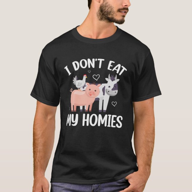 Camiseta Eu não como minhas casas - Vegan engraçado e veget (Frente)