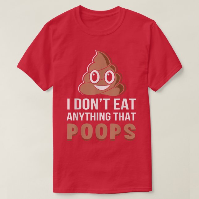Camiseta Eu não como nada que cocô vegetariano vegetariano (Frente do Design)