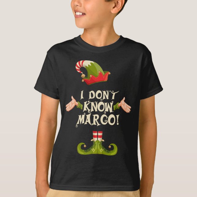 Camiseta Eu não conheço a família do Elf Margo no Natal L (Frente)