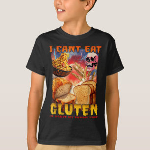 Camiseta Eu não consigo comer Gluten Ele faz meu polegar ma
