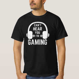 Camiseta Eu não consigo ouvir você que estou jogando