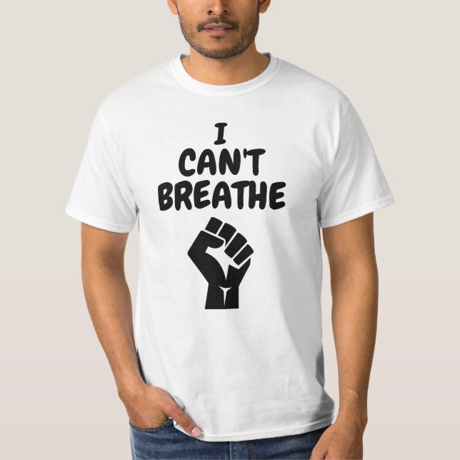 Camiseta Eu não consigo respirar as vidas negras importam a (Frente)