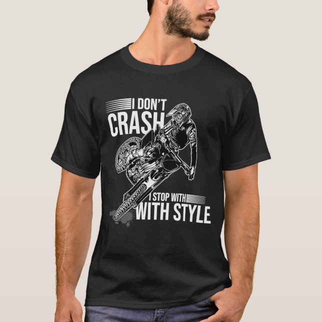 Camiseta Eu não despenho Eu paro com estilo enduro de moto (Frente)