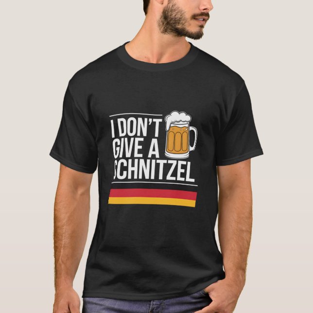 Camiseta Eu não dou a uma cerveja alemã Schnitzel uma cerve (Frente)