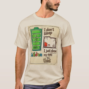 Camiseta eu não durmo eu só fecho os olhos para pe