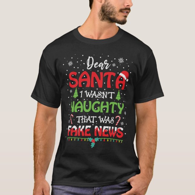 Camiseta Eu não era malvado, isso é falso Natal (Frente)