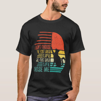 Camiseta Eu Não Escolhi A Vida De Pai De Gato Retrô Dia Dos