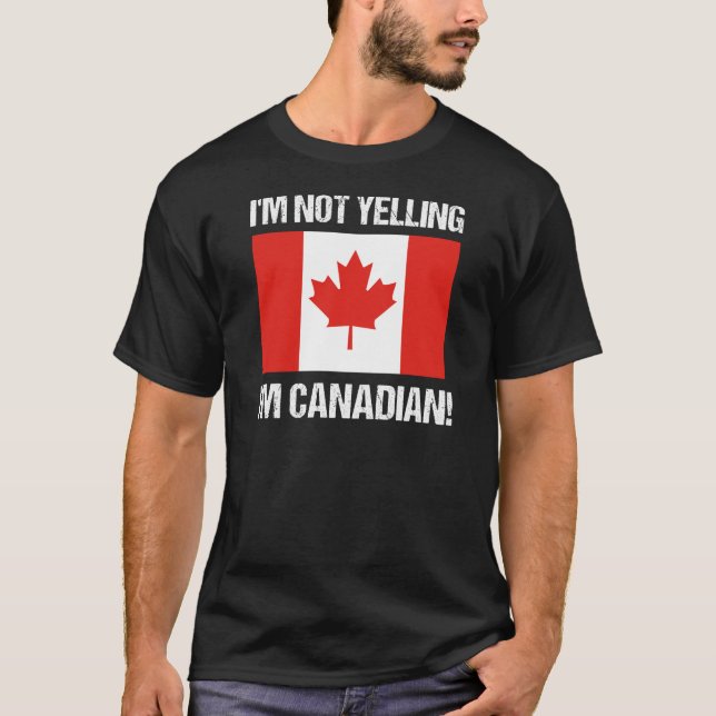 Camiseta Eu não estou gritando Eu sou canadense Country Fla (Frente)