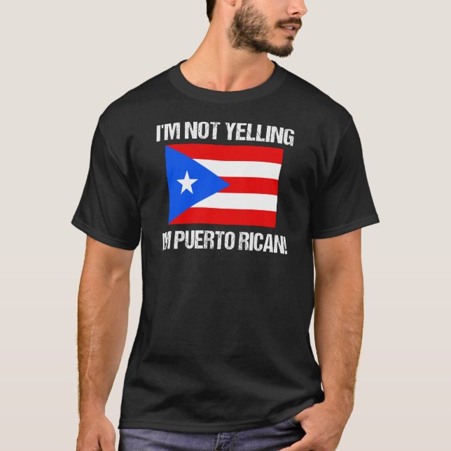 Camiseta Eu não estou gritando porto-riquenho bandeira do p (Frente)