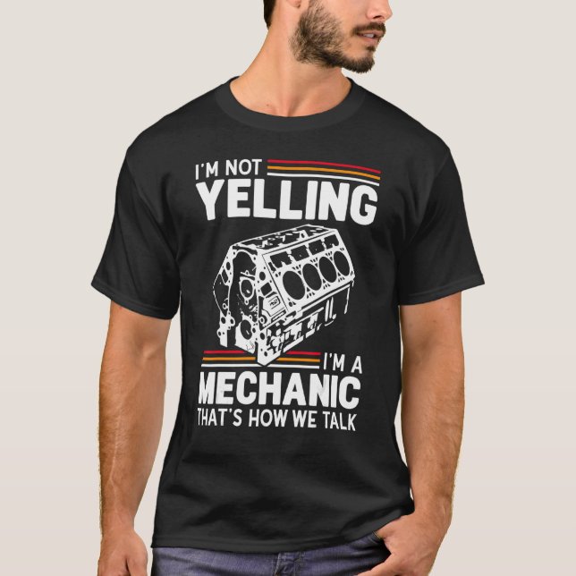 Camiseta Eu não estou gritando que sou um bloco mecânico de (Frente)