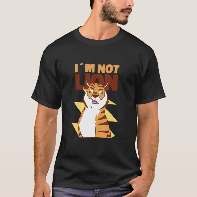 Camiseta Eu não estou mentindo Lion Tiger Pun (Frente)