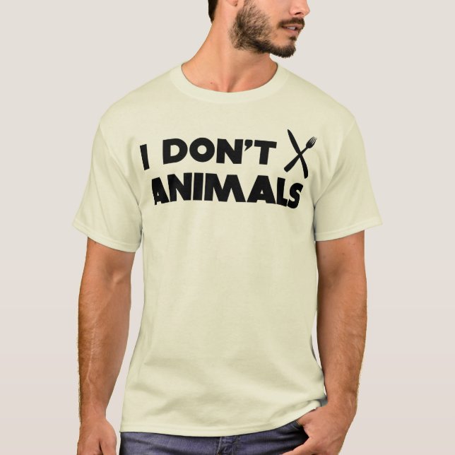 Camiseta eu não faço animais do knifefork (Frente)