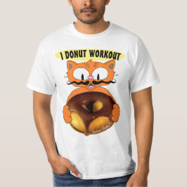 Camiseta Eu NÃO FAÇO EXERCÍCIOS Gato de Desenho Com Donut E