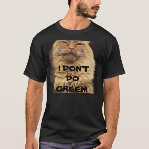 Camiseta Eu não faço o gatinho mal-humorado alaranjado