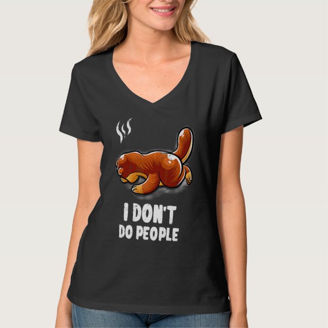 Camiseta Eu não faço Pessoas introdução ao Nerd que dorme (Frente)