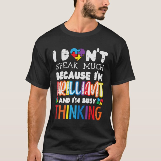 Camiseta Eu Não Falo Muito Autismo Sensibilização Rapazes A (Frente)