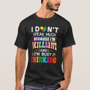 Camiseta Eu Não Falo Muito Brilhante Autismo Autismo Boys 