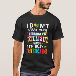 Camiseta Eu Não Falo Muito Brilhante Autismo Autismo Boys G