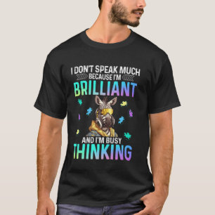 Camiseta Eu Não Falo Muito Brilhante Autismo Bonito Autista