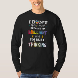 Camiseta Eu Não Falo Muito Brilhante Autismo Meninas Autist