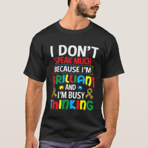 Camiseta Eu Não Falo Muito Brilhante Autismo Meninos Autist