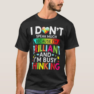 Camiseta Eu Não Falo Muito Brilhante Autismo Meninos Autist