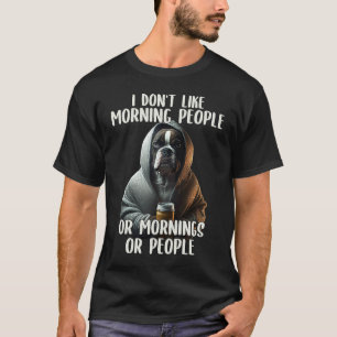 Camiseta Eu Não Gosto de Pessoas da Manhã Café & Cachorro S