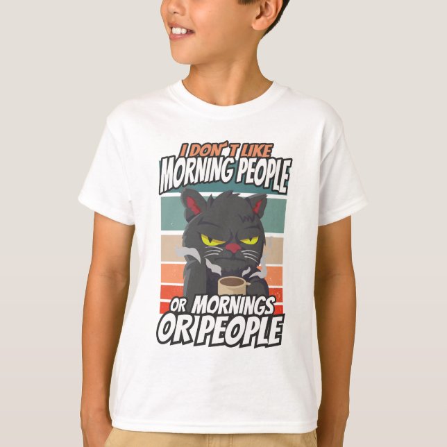 Camiseta Eu não gosto de pessoas matinais ou manhãs ou pess (Frente)