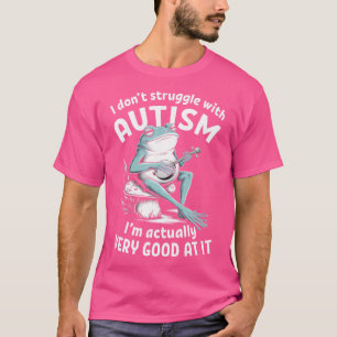 Camiseta Eu Não Luto Com Autismo Engraçado Sapo Autista