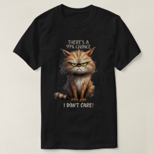 Camiseta Eu não me importo com um gato sarcástico dizendo P