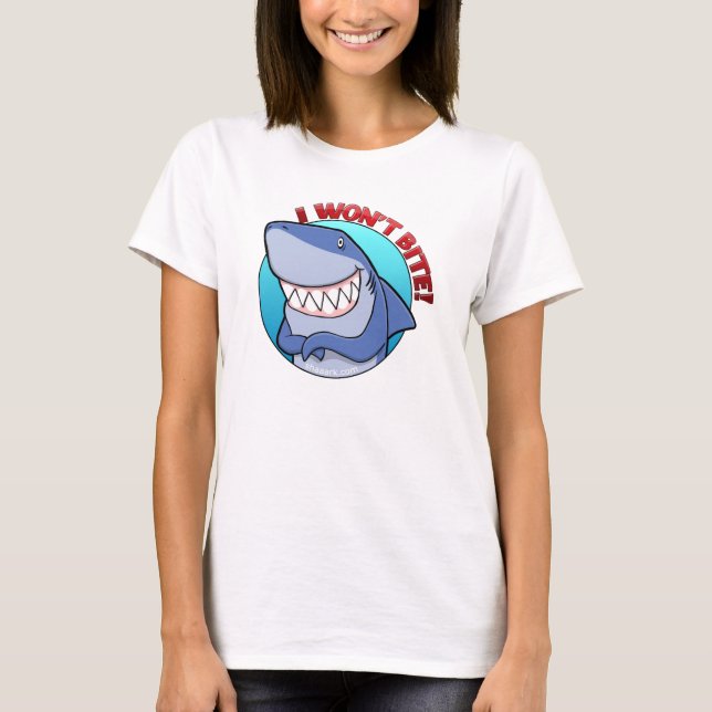 Camiseta Eu não morderei o t-shirt das mulheres (Frente)