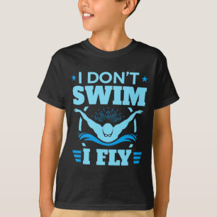 Camiseta Eu Não Nado Eu Voo Natação Borboleta