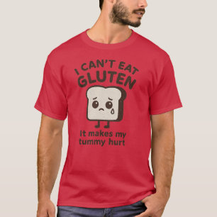 Camiseta Eu não posso comer Gluten, isso faz meu polegar do