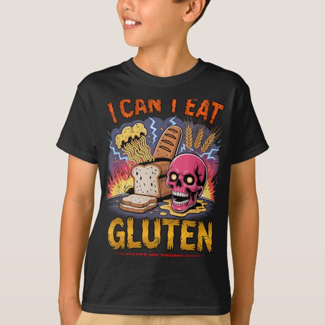 Camiseta Eu Não Posso Comer Gluten Isso Faz Meu Tummy Dói E (Frente)