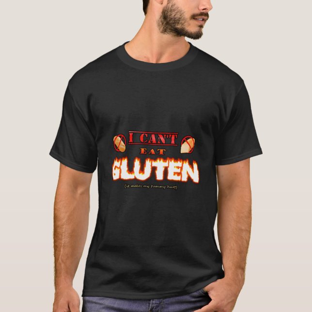 Camiseta Eu Não Posso Comer Gluten Isso Faz Meu Tummy Machu (Frente)