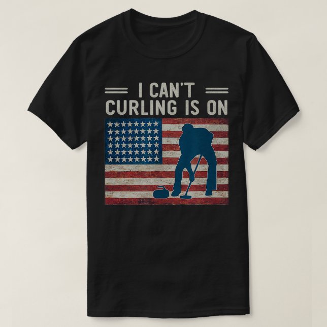 Camiseta Eu não posso curling está no suporte do fã de inve (Frente do Design)