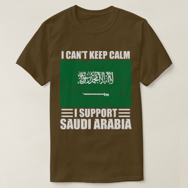 Camiseta Eu não posso ficar calmo eu apoio a arábia saudita (Frente do Design)