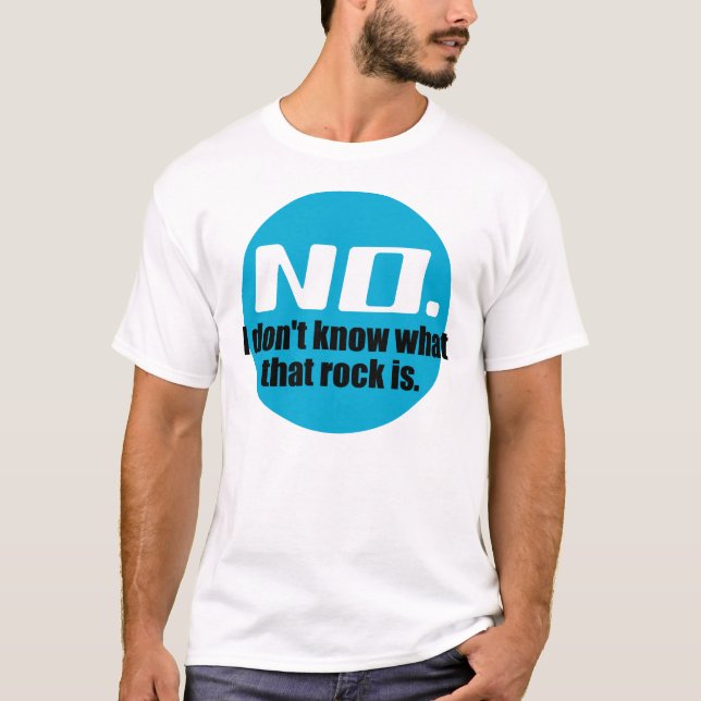 Camiseta Eu Não Sei Que Rocha É (Azul) (Frente)