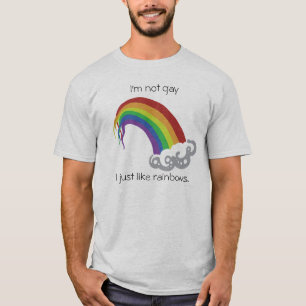 Camiseta Eu não sou alegre, mim apenas gosto de arcos-íri