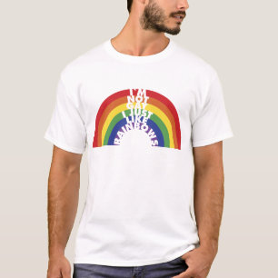 Camiseta Eu não sou alegre, mim apenas gosto de arcos-íri